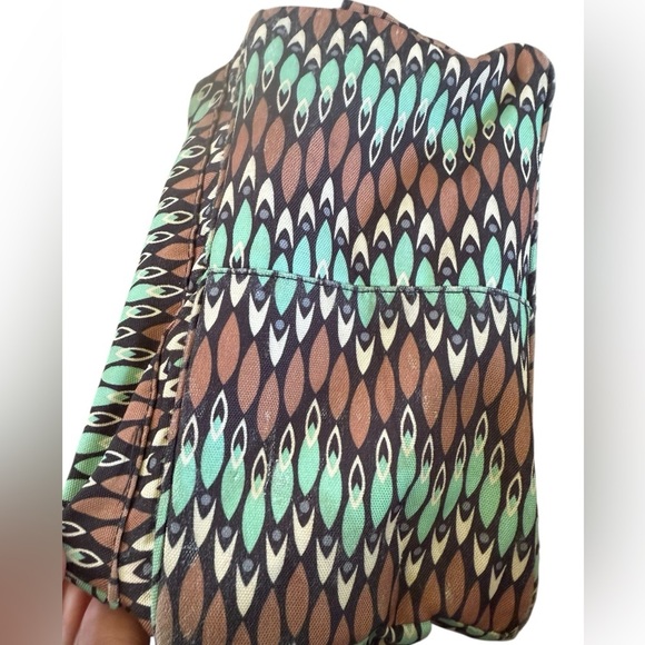 Vera BradleySuerra Stream Patterned Backpack Large in green brown cream & gray - Picture 7 of 11